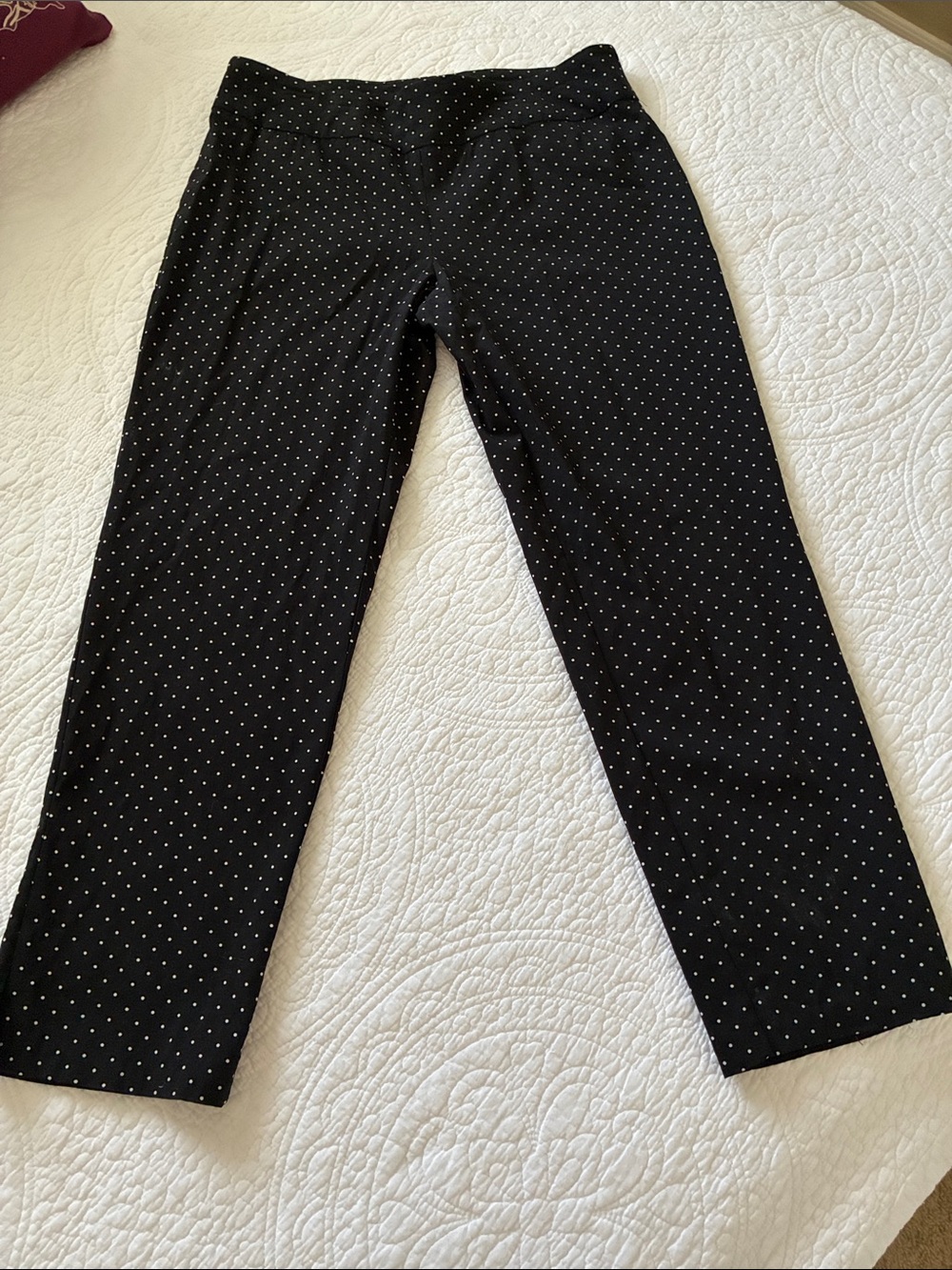 Zac & Rachel Black Polka Dot Cropped Ankle Pants
